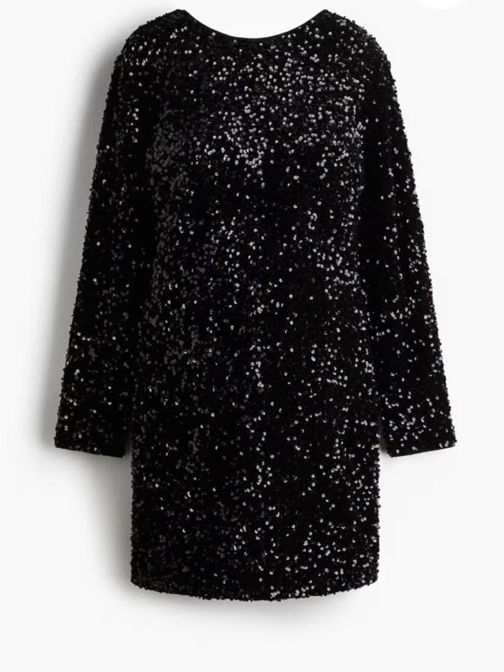 H&M Black Sequin Long Sleeve Maternity Dress